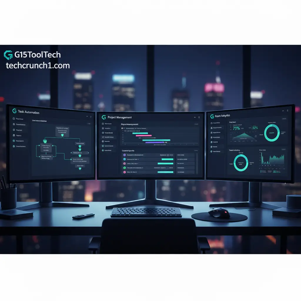 G15ToolTech dashboard showing project management and task automation tools