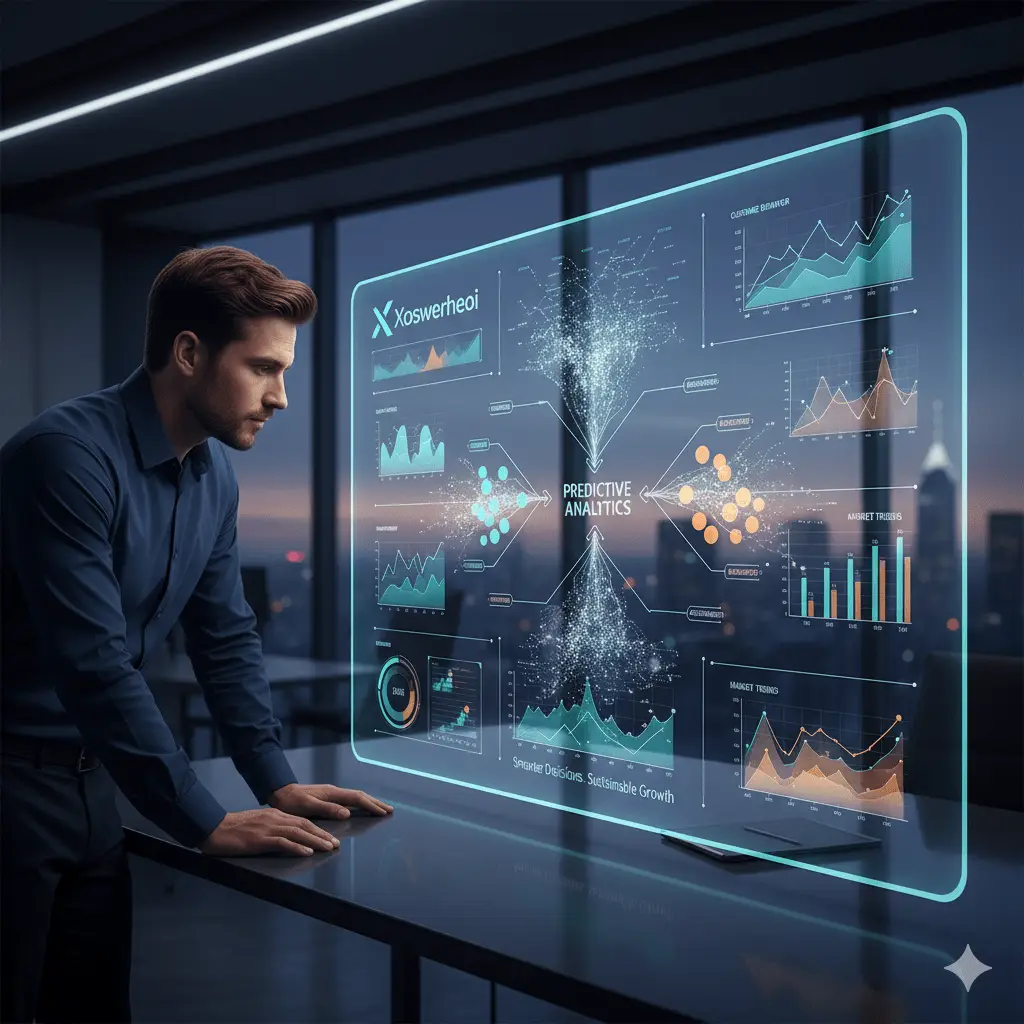 AI-powered Xoswerheoi dashboard showing predictive analytics for business growth