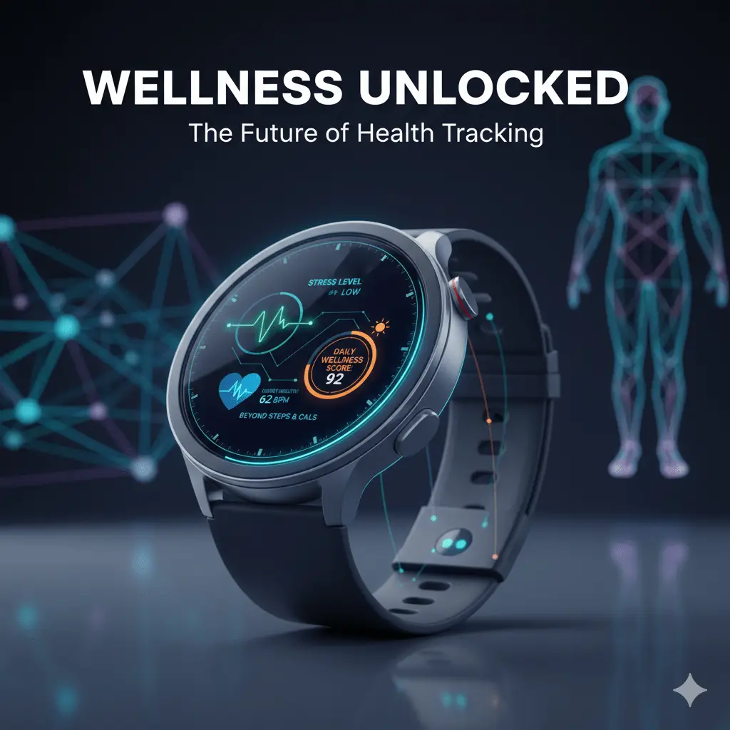 Modern smartwatch tracking health and wellness