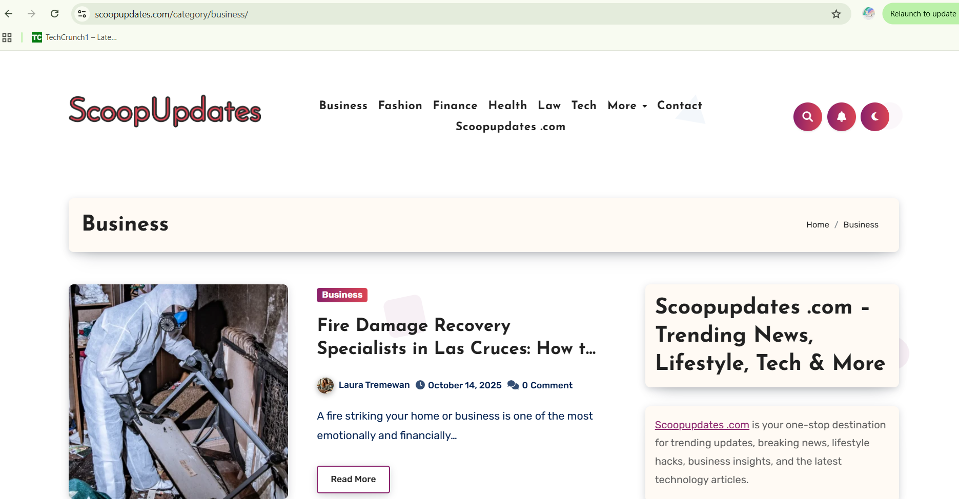 Screenshot of https://scoopupdates.com/