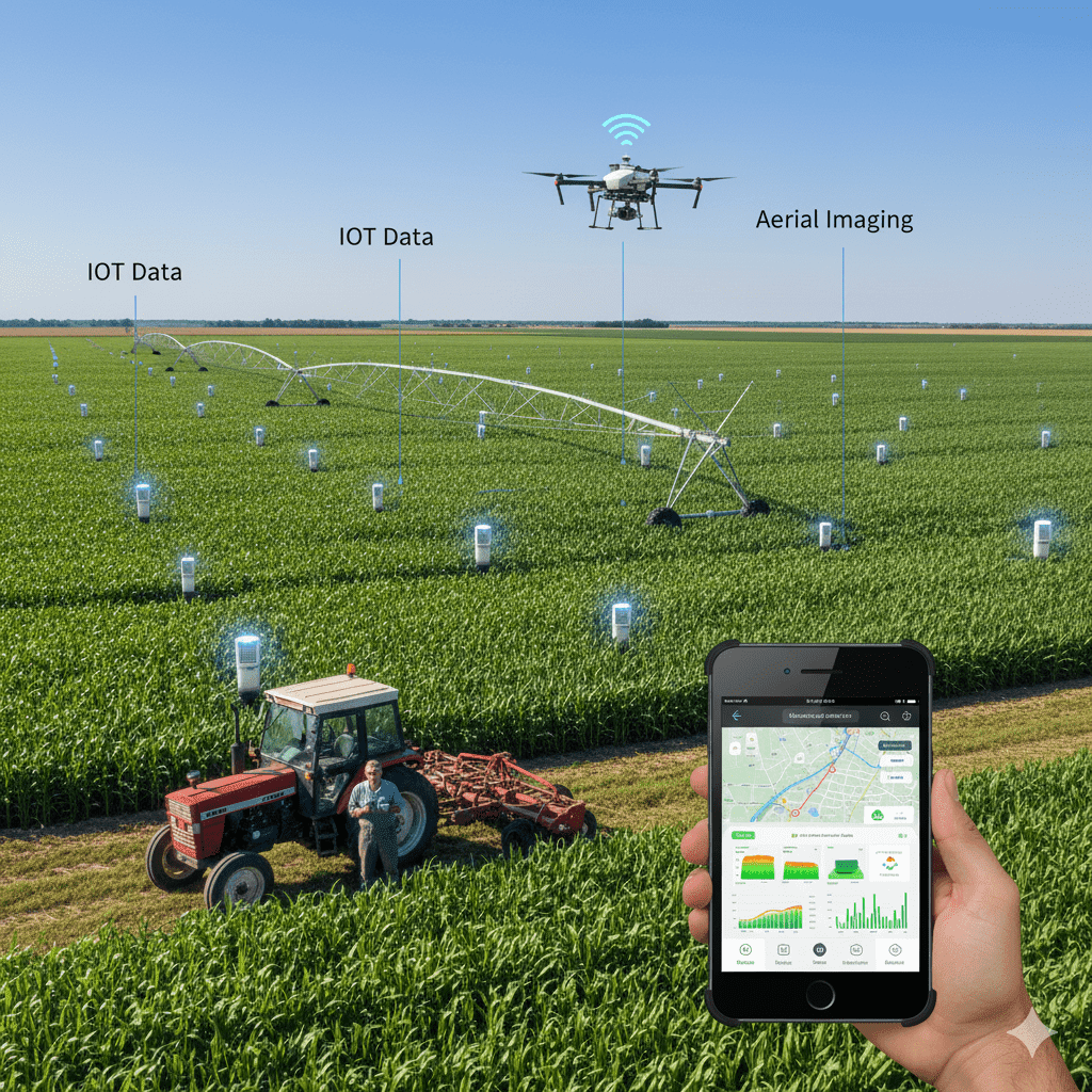 Modern technology in traditional farming with IoT sensors and smart irrigation