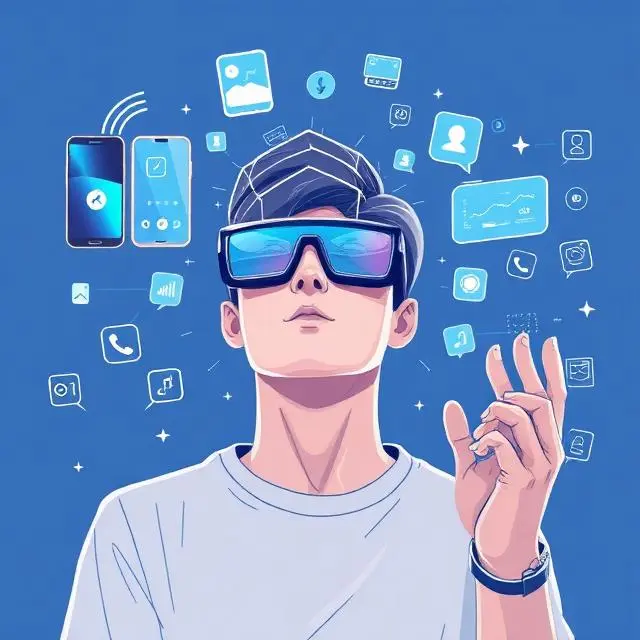 Futuristic technology showing smart glasses and wearable devices replacing smartphones